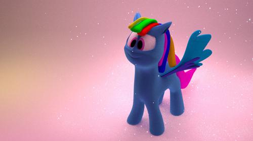 A small blue pony  Cycles preview image